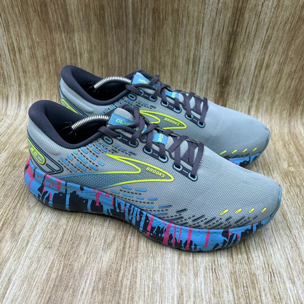 Brooks Glycerin 20 Women's 9.5 Paint Drip Jadeite Alaskan Blue Shoes 1203691B492